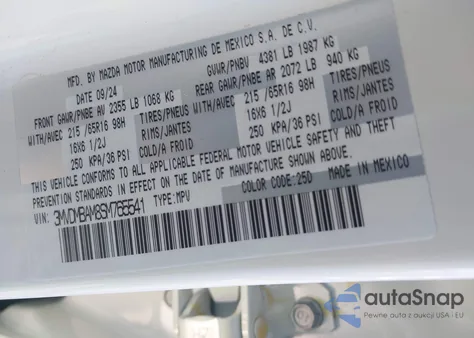 2025 Mazda Cx-30 2.5 S из США, поврежденный, VIN 3MVDMBAM8SM765541